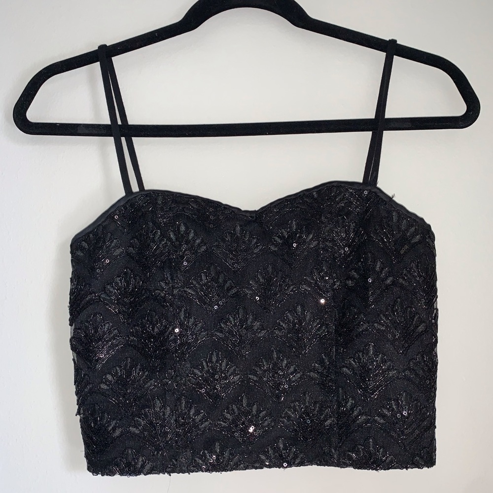Embroidered Corset Crop Top